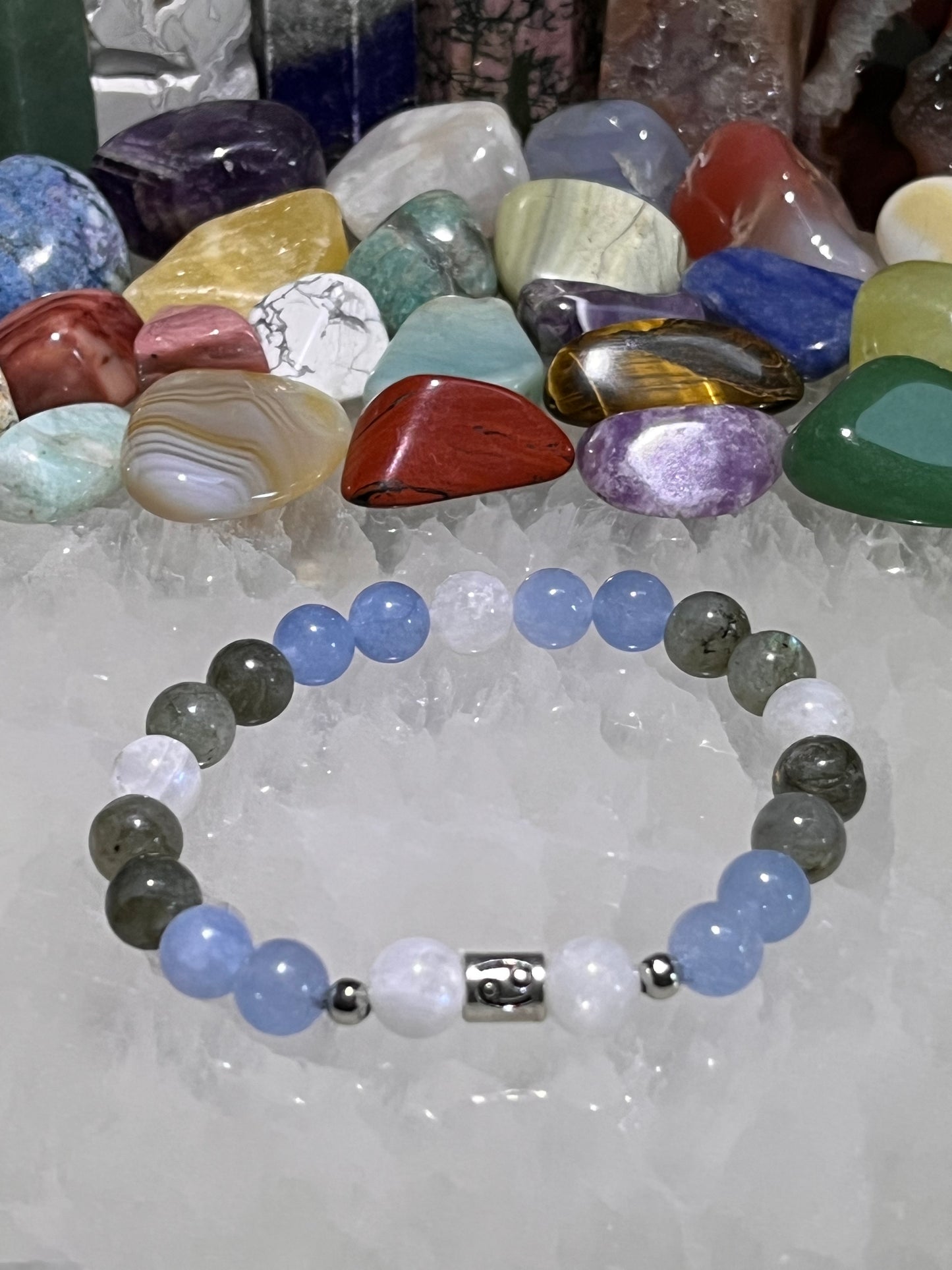 Cancer Bracelet - Moonstone, Labradorite & Aquamarine