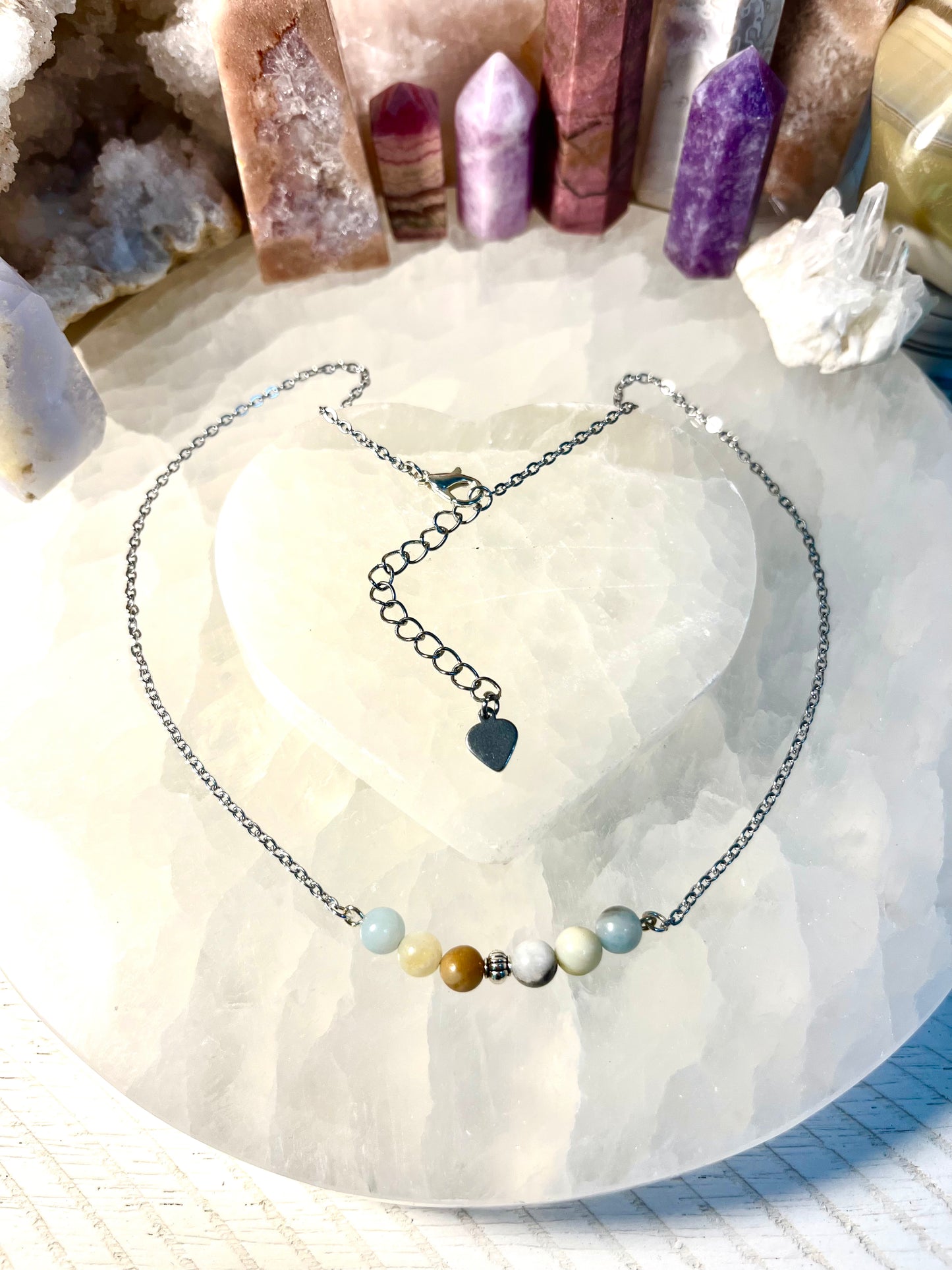 Genuine Amazonite Crystal Necklace