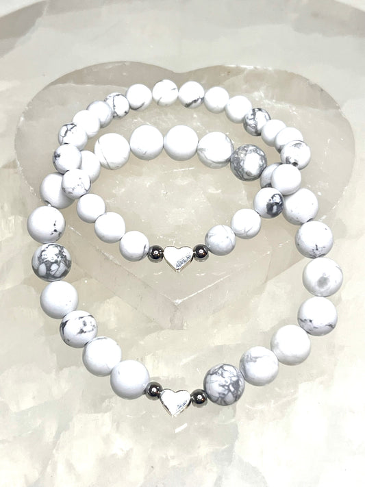 Mom & Me - Howlite Crystal Bracelet Set