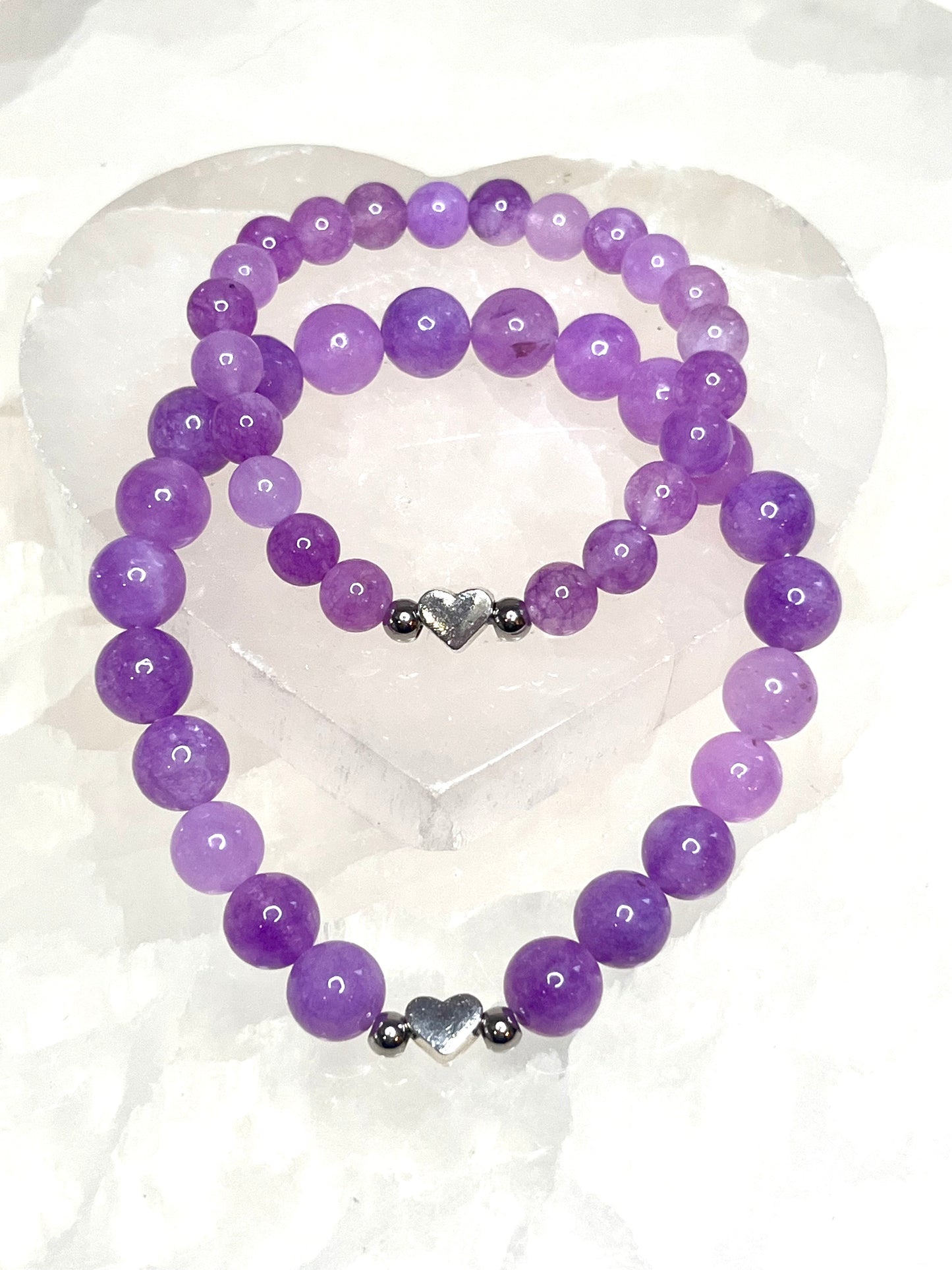 Mom & Me - Lavendar Amethyst Crystal Bracelet Set