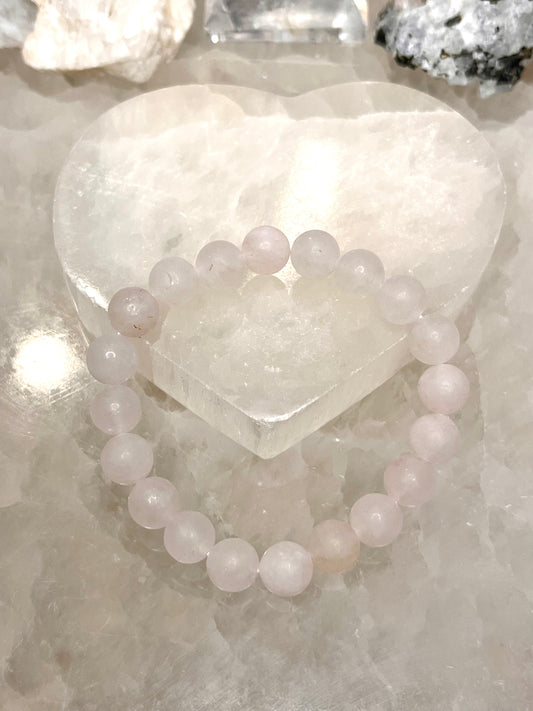 Matte Rose Quartz Crystal Bracelet