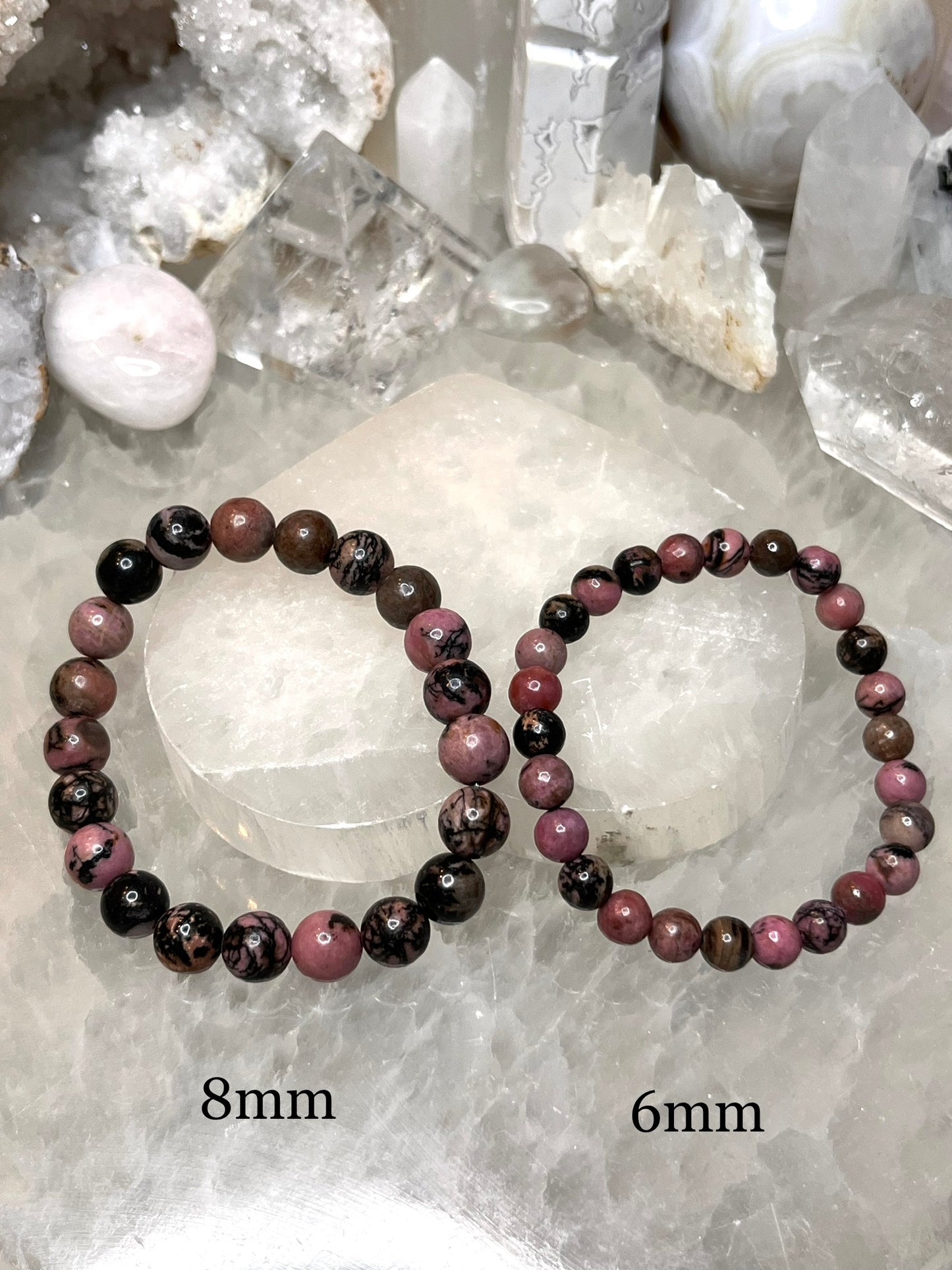 Genuine Rhodonite Crystal Bracelet