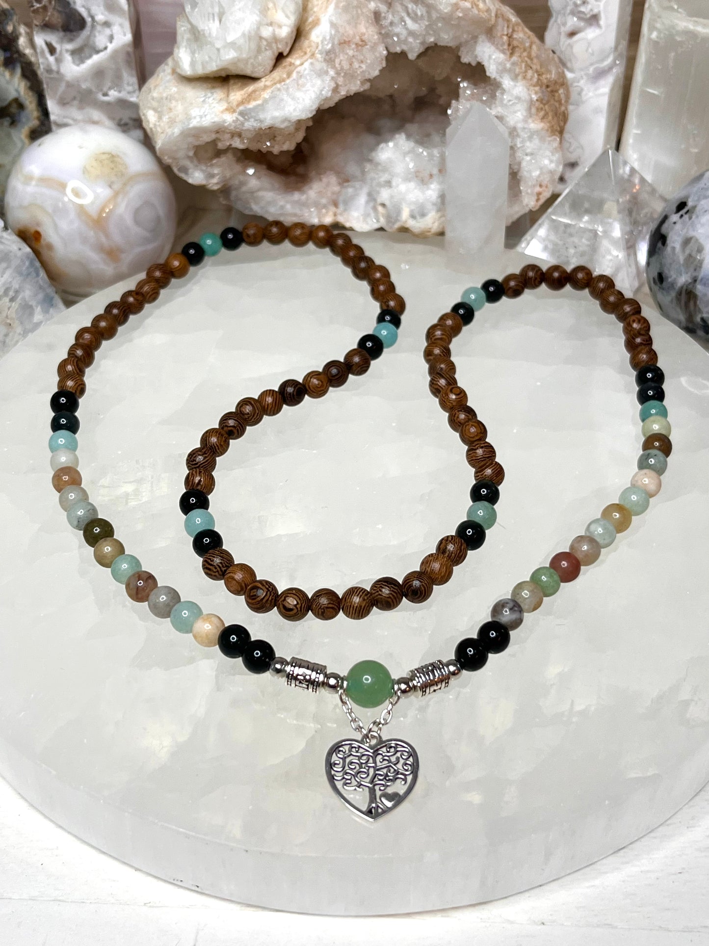 Genuine Mala Beads with Green Aventurine Guru Bead