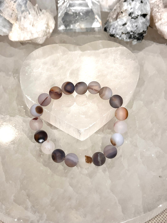 Matte Orca Agate Crystal Bracelet