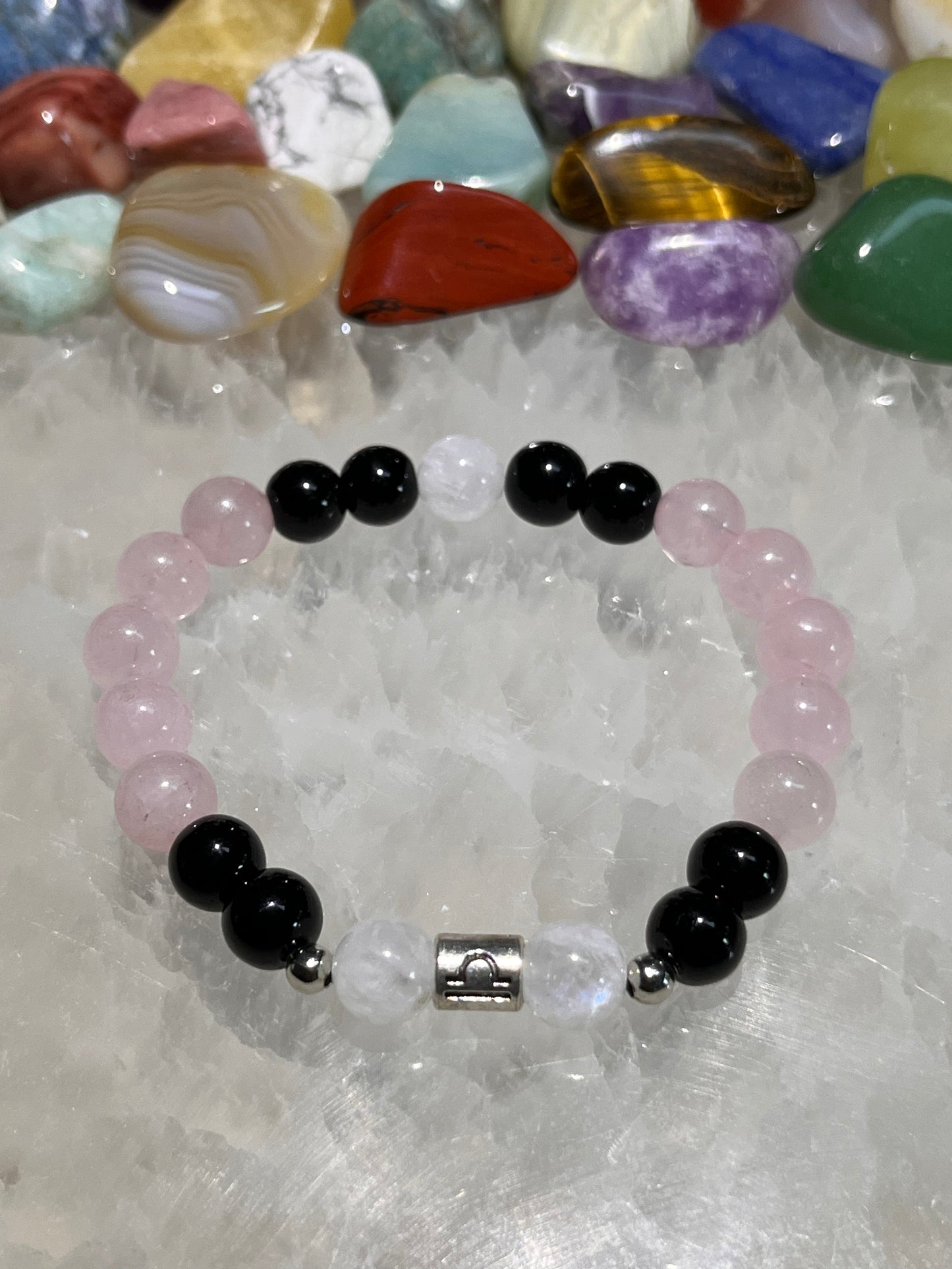 Libra Bracelet - Moonstone, Rose Quartz & Black Tourmaline