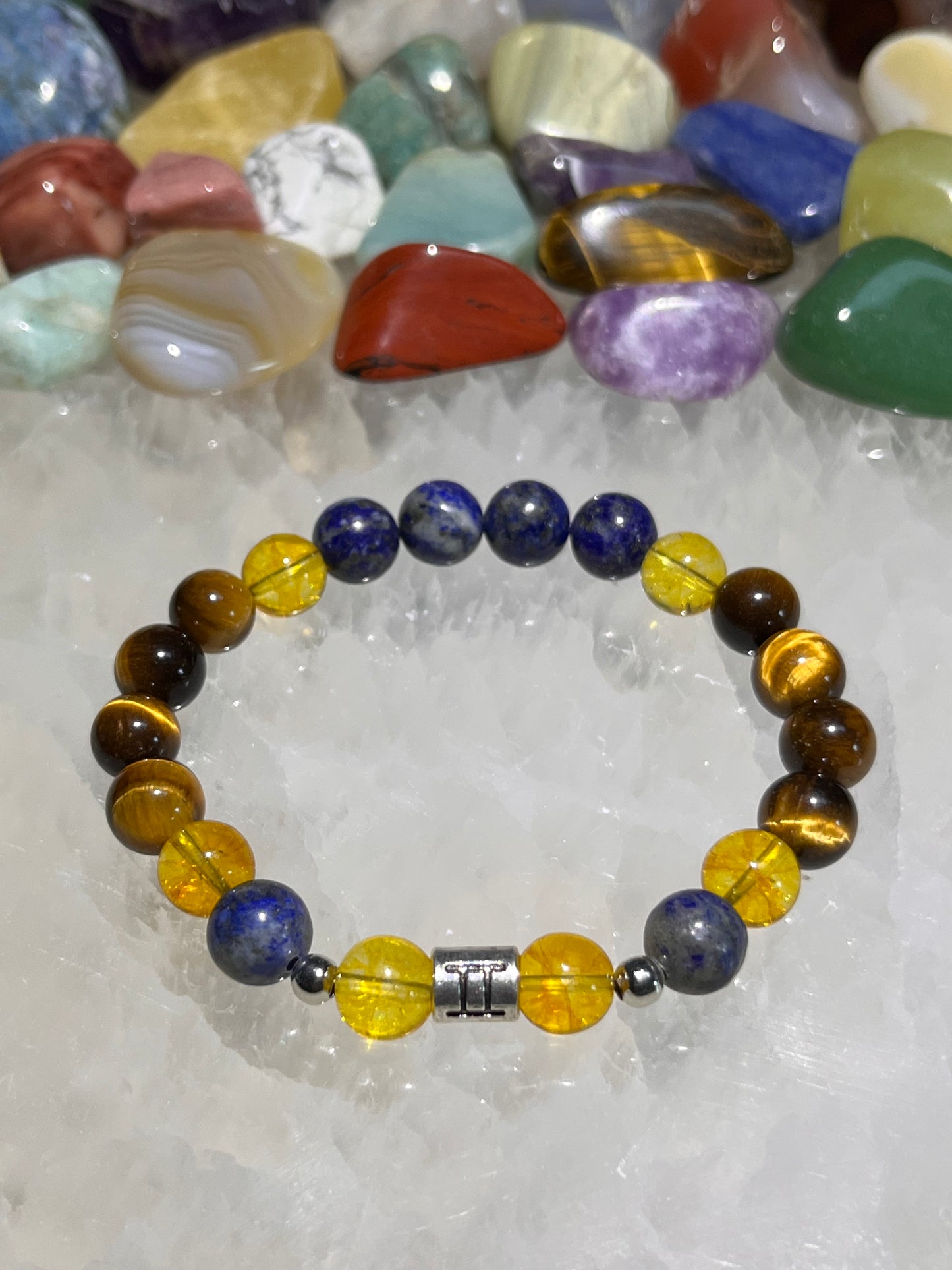 Gemini Bracelet - Citrine, Lapis Lazuli & Tiger's Eye