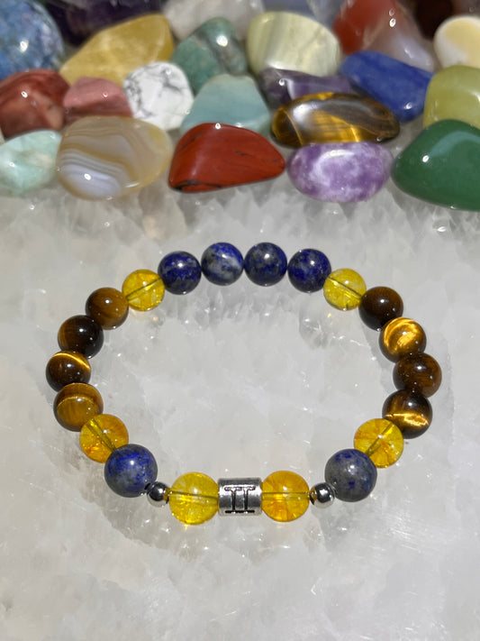 Gemini Bracelet - Citrine, Lapis Lazuli & Tiger's Eye