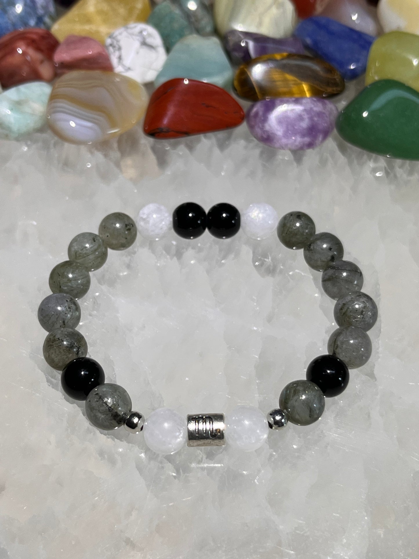 Scorpio Bracelet - Moonstone, Labradorite & Black Onyx