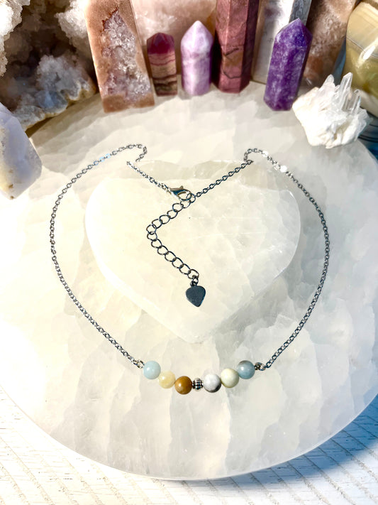 Genuine Amazonite Crystal Necklace