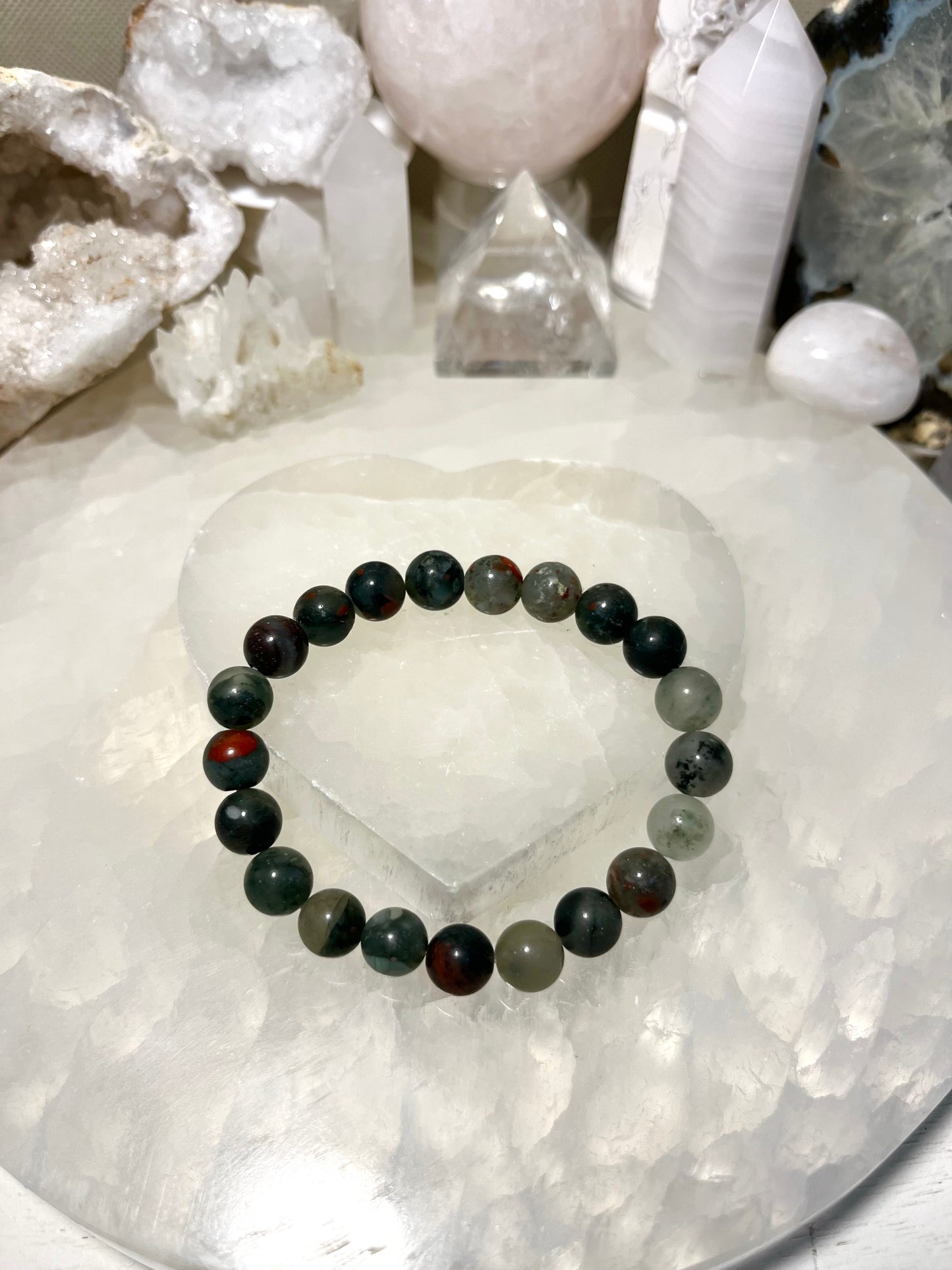 Genuine Bloodstone Crystal Bracelet
