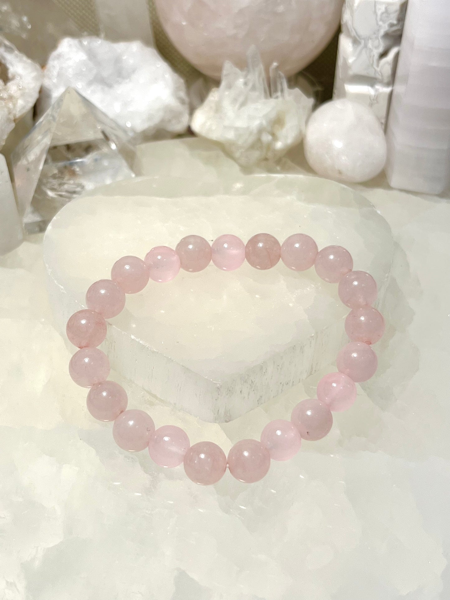 Genuine Rose Quartz Crystal Bracelet