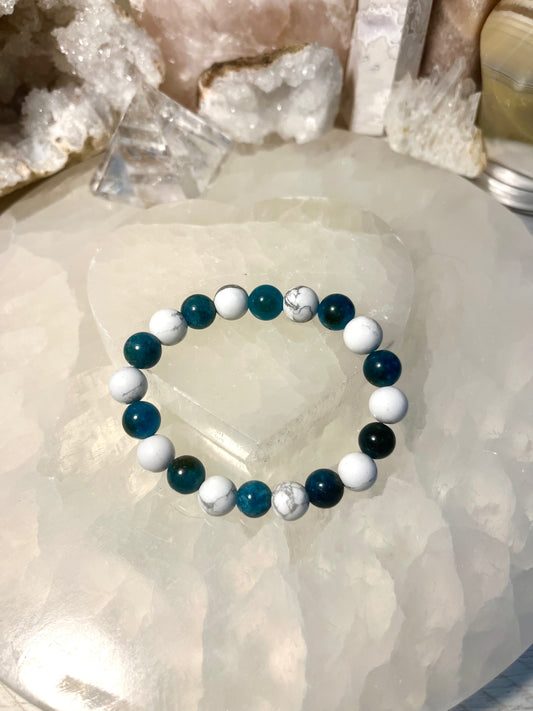 Weight Loss Bracelet - Genuine Howlite & Apatite