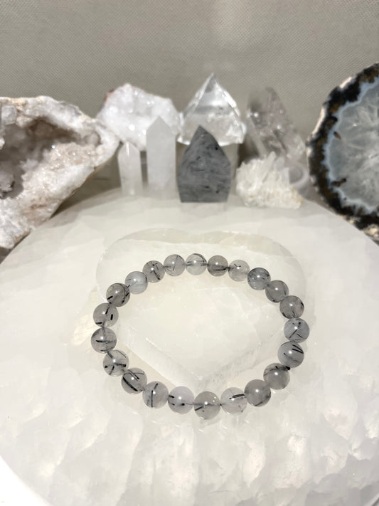 Genuine Tourmaline in Quartz Crystal Bracelet
